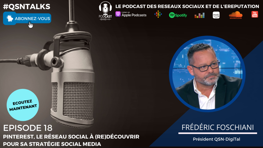 Pinterest - le reseau social a re-decouvrir pour sa strategie social media - podcast #qsntalks et article par Frédéric Foschiani - Président de QSN-DigiTal